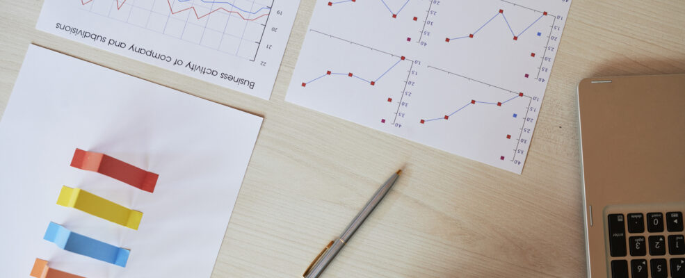 Financial documents showing a positive trend to reflect the importance of a good marketing strategy